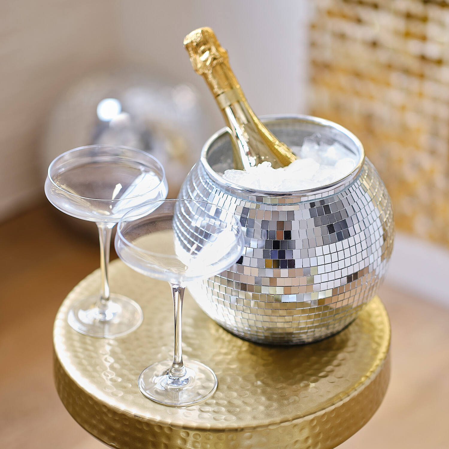 Drinkware - Silver Disco Ball Ice Bucket