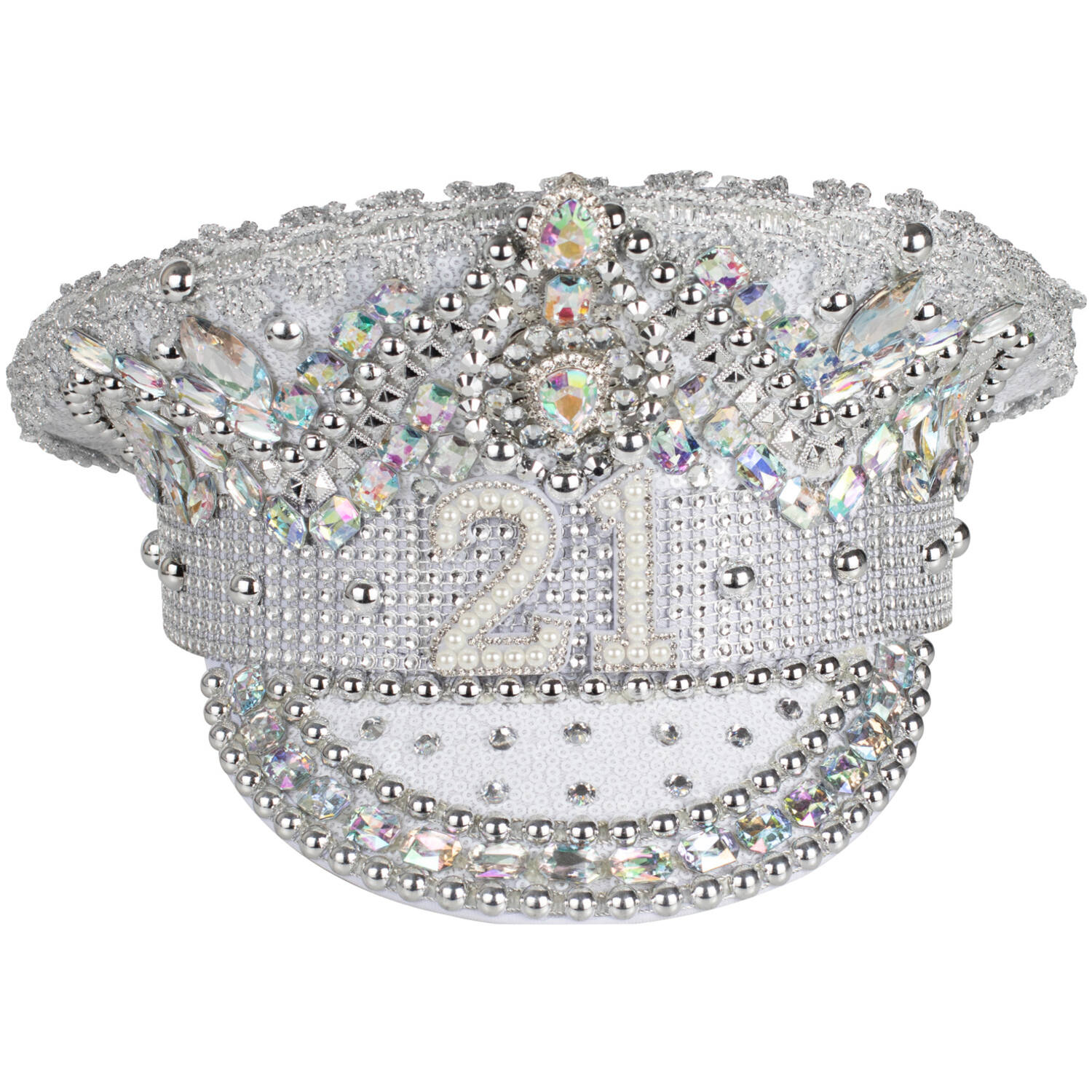 Wearables - 21 Milestone Silver Embellished Sequin Hat