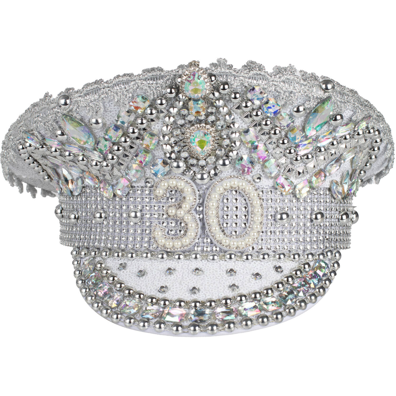 Wearables - 30 Milestone Silver Embellished Sequin Hat