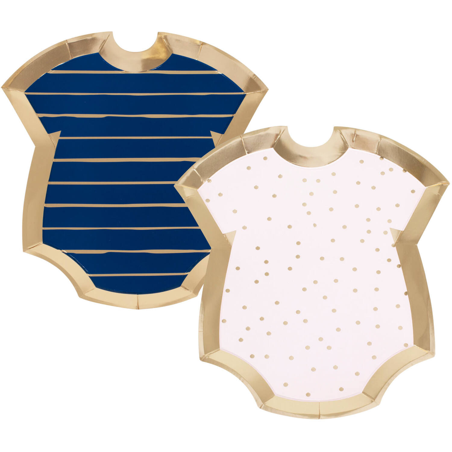 Gold Foiled Pink and Navy Baby grow shaped  mixed plates