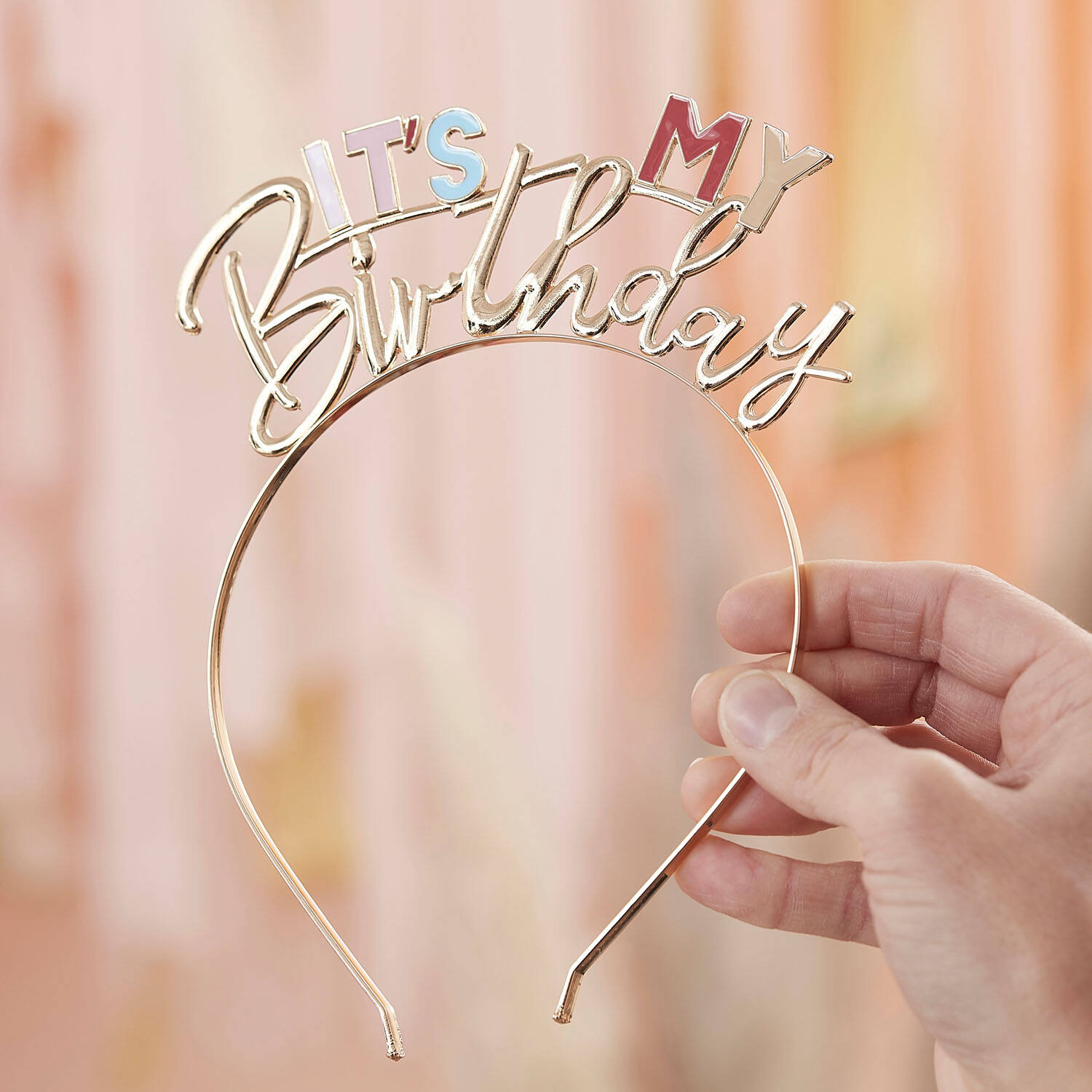 Headband - It's My Birthday - Gold and Pastel