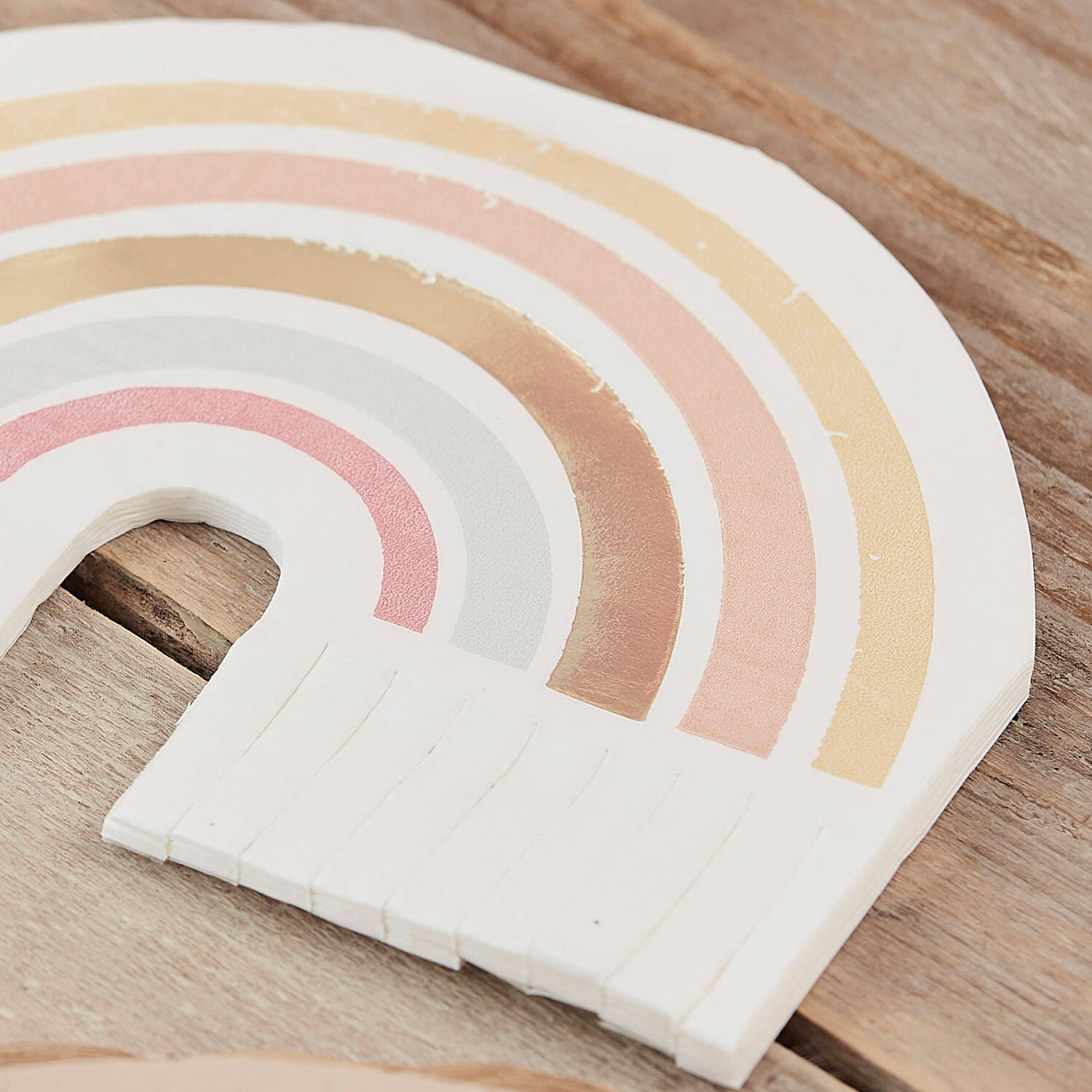 Napkin - Rainbow Fringe - Gold Foiled