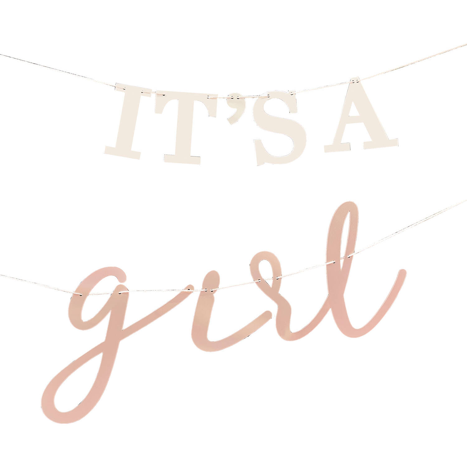 Eco Bunting - It's A Girl - White & Blush