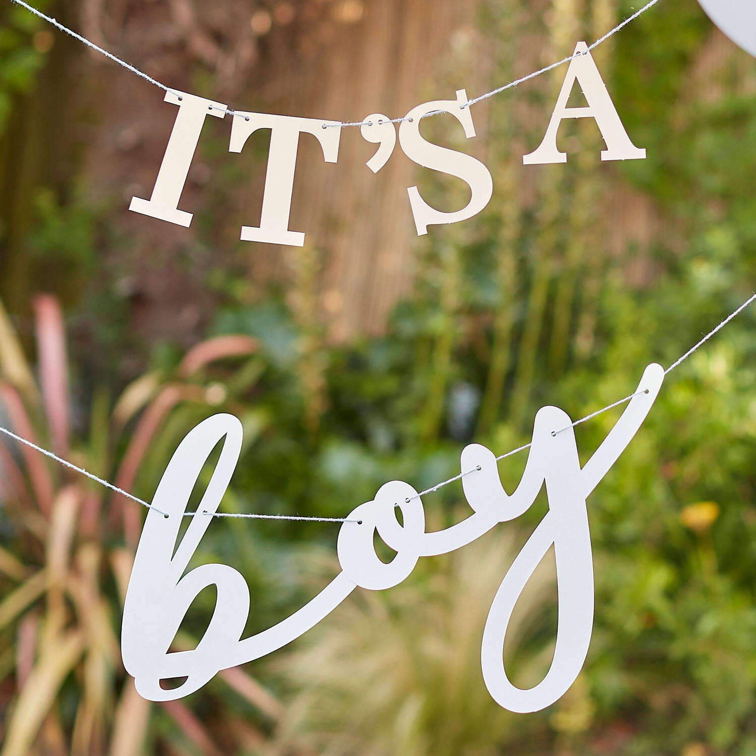 Eco Bunting - It's A Boy - White & Blue