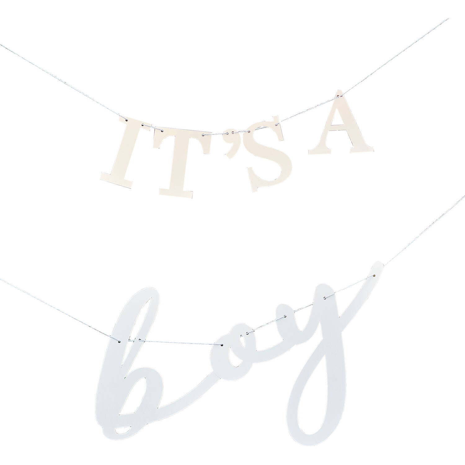 Eco Bunting - It's A Boy - White & Blue