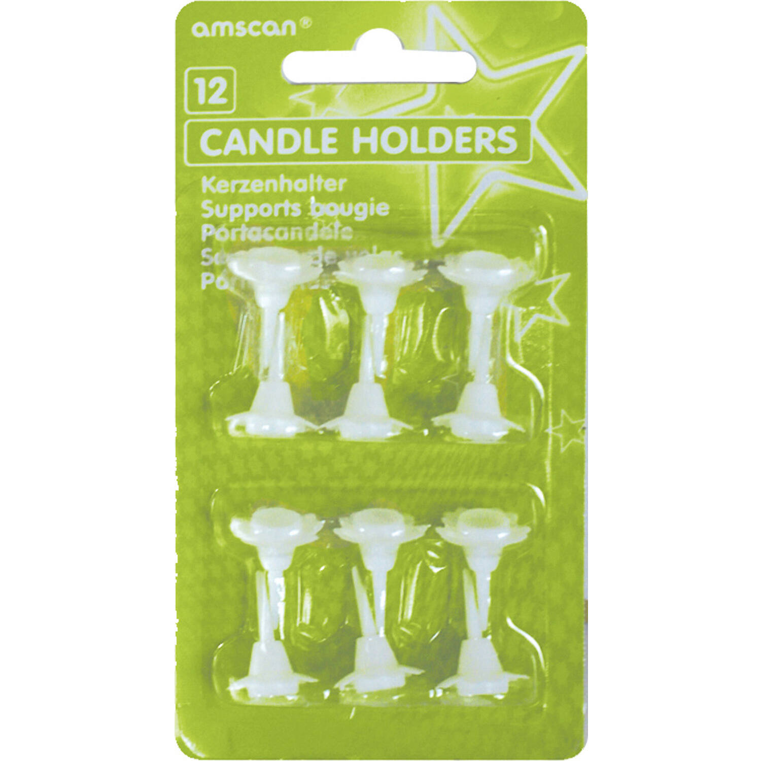 12 Candle Holders Plastic Height 2.5 cm