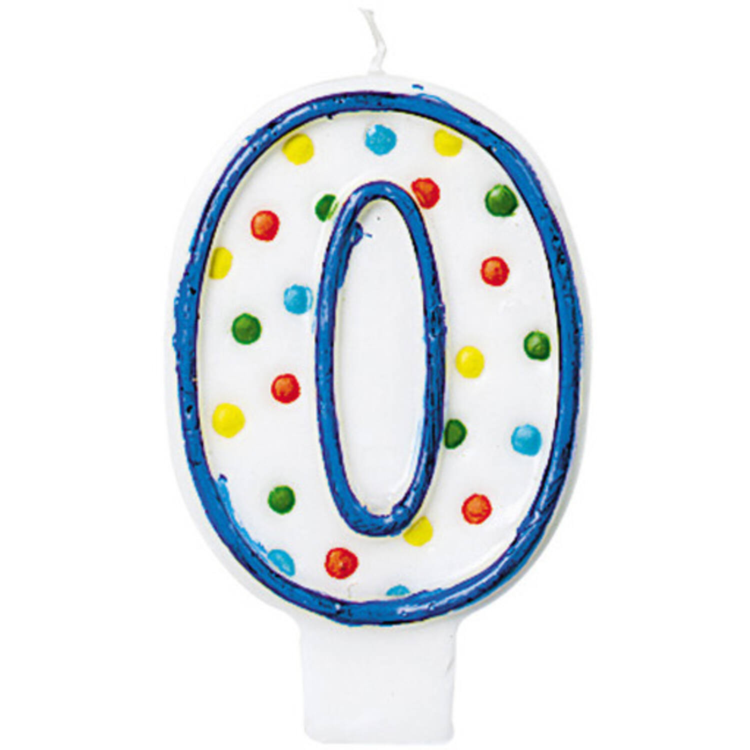 Numeral Candle 0 Polka Dots Height 7.6 cm