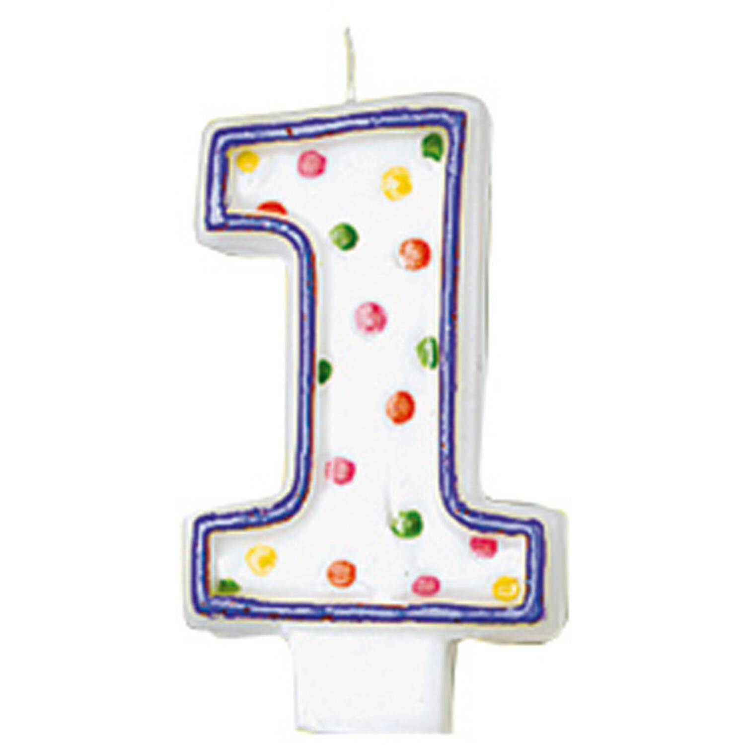 Numeral Candle 1 Polka Dots Height 7.6 cm