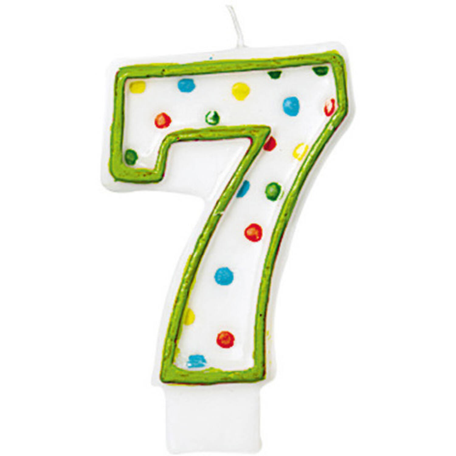 Numeral Candle 7 Polka Dots Height 7.6 cm