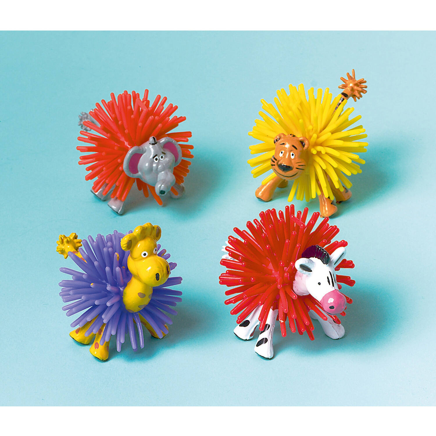 8 Woolly Zoo Animals Plastic 7 x 4 x 4 cm
