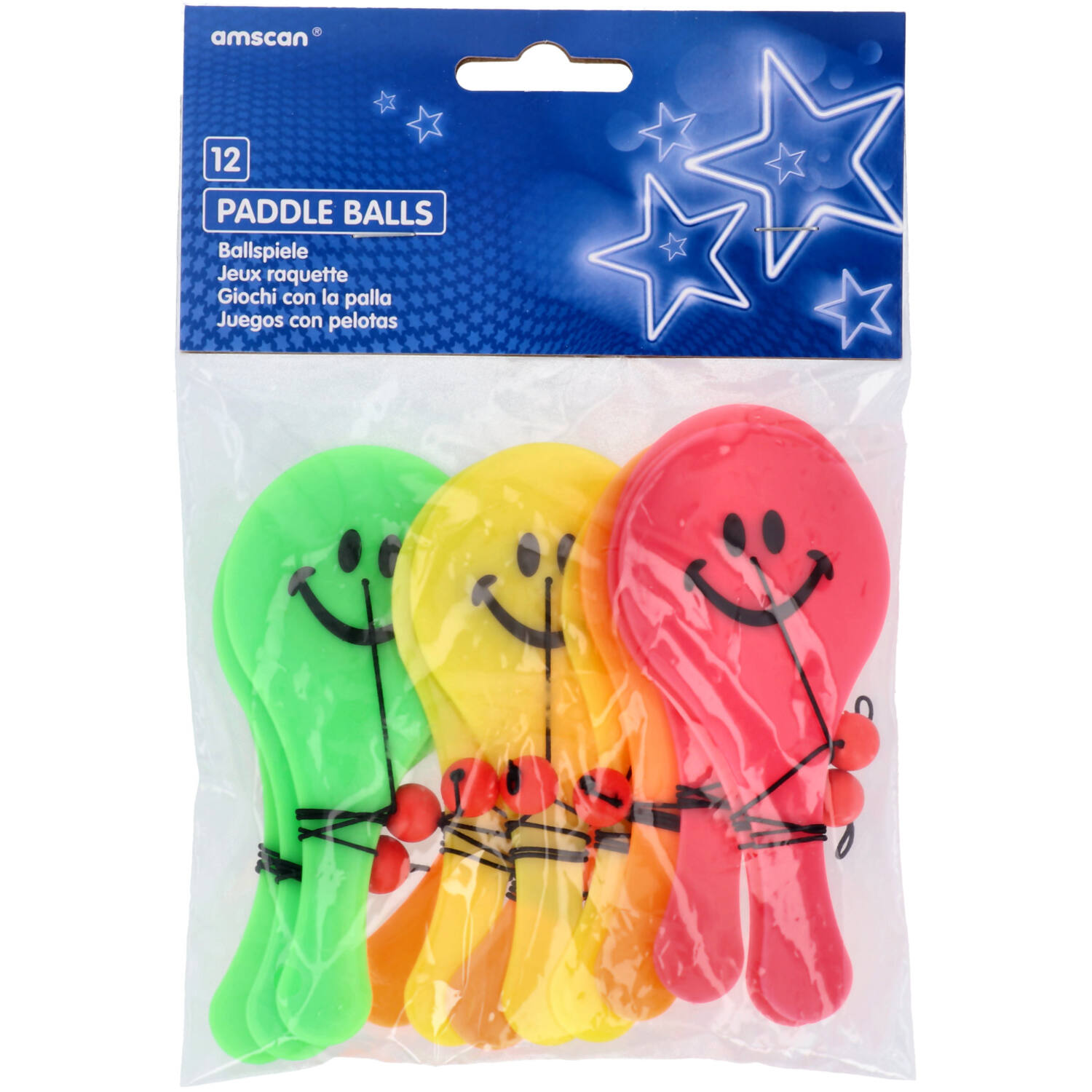 12 Paddle Balls Plastic 12.1 x 5.5 cm