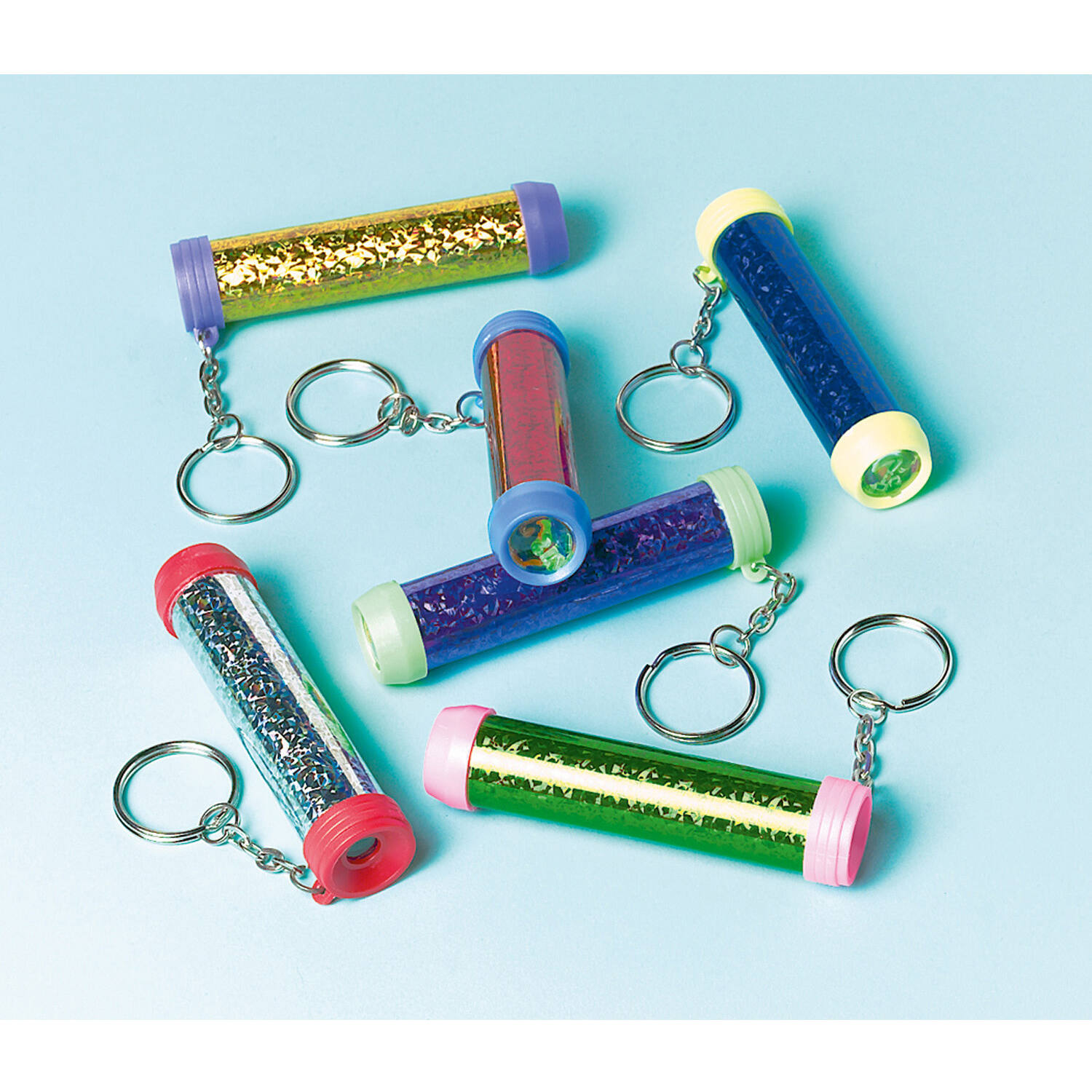 12 Key Chains Kaleidoscope Plastic 1.7 x 8.2 cm