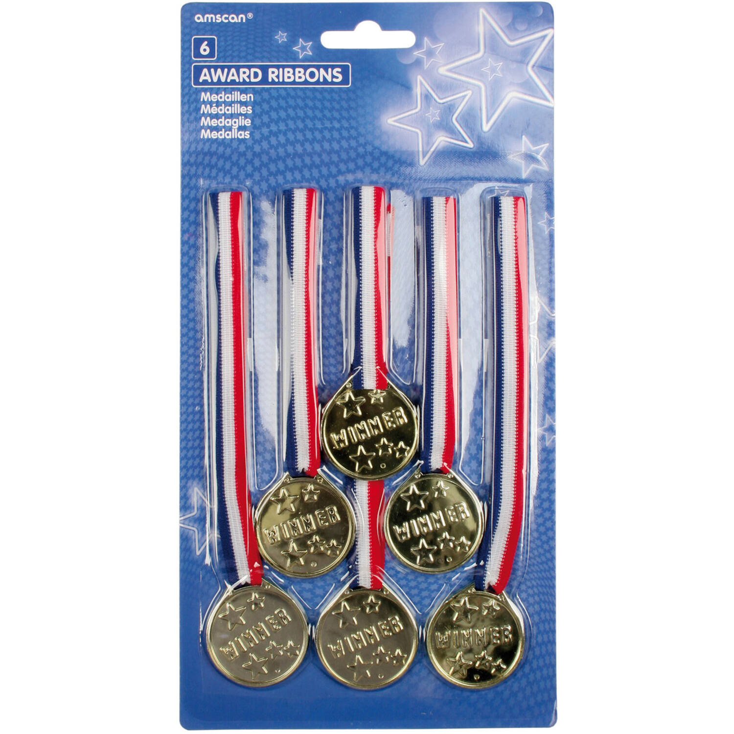 6 Award Ribbons Plastic / Fabric 10.8 x 3.8 cm