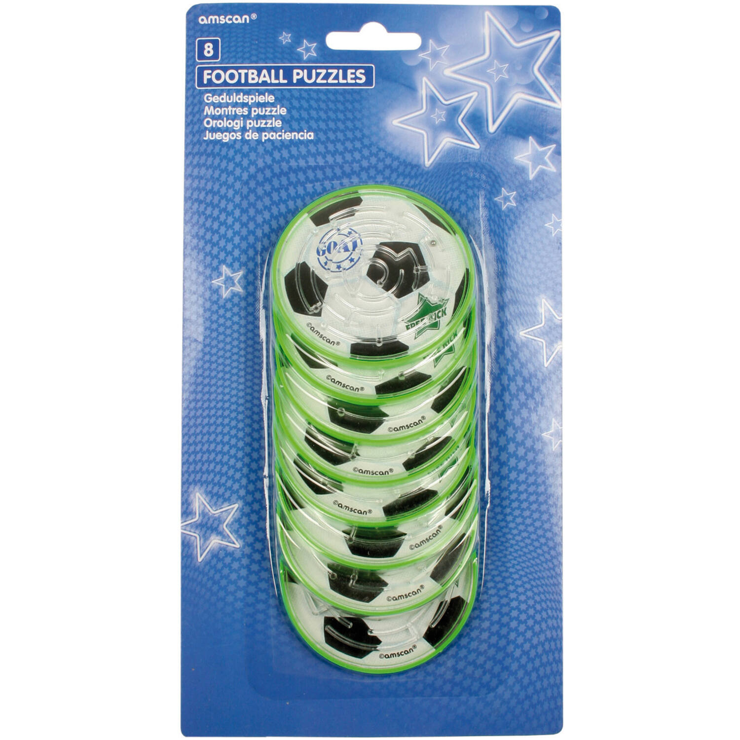 8 Maze Puzzles Soccer Plastic 7 x 7 cm