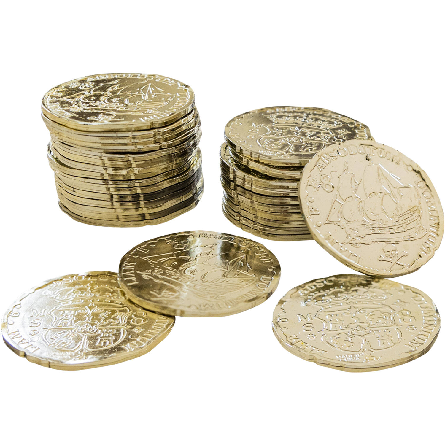 72 Coins Pirates Map Plastic 3.3 x 3.3 cm