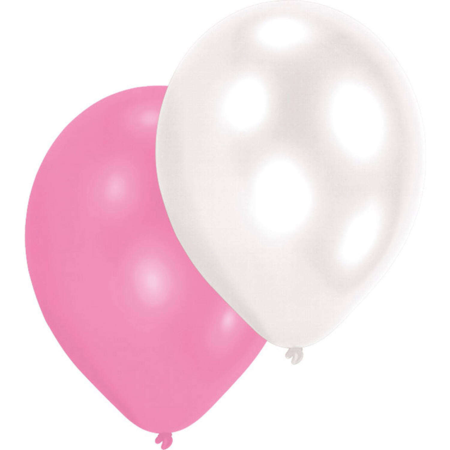 10 Latex Balloons Pearl White / Pink / Purple 27.5 cm / 11"