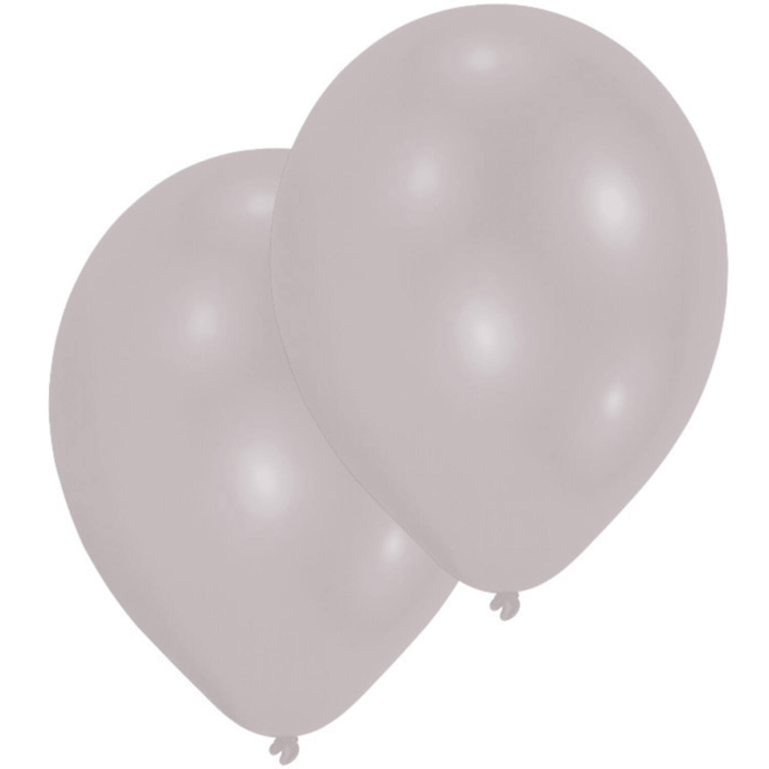 25 Latex Balloons Metallic Silver 27.5 cm / 11"