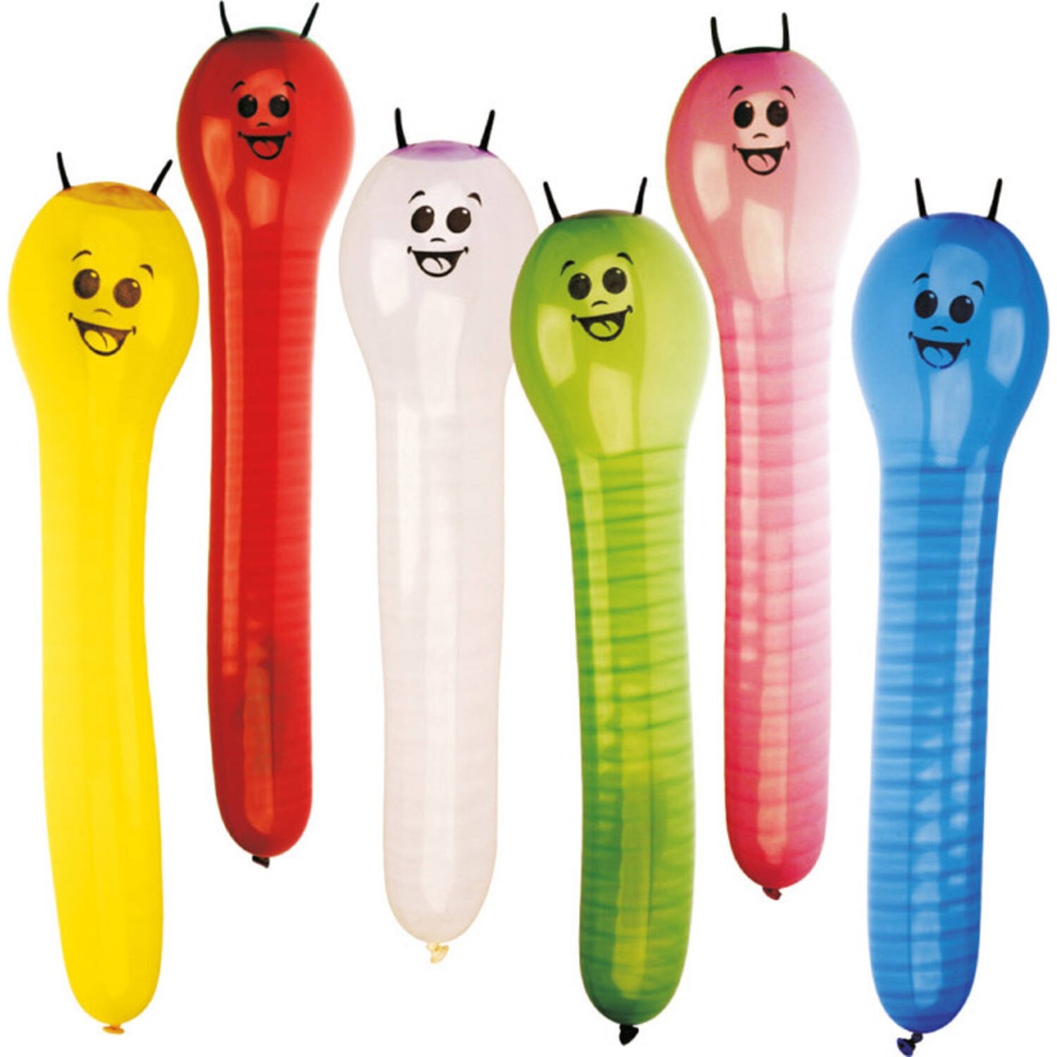12 Latex Balloons Shapes Caterpillar 60 cm / 23"