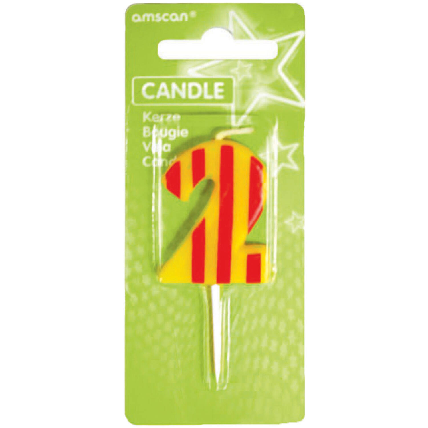Candle 2 Dots & Stripes Height 7.6 cm