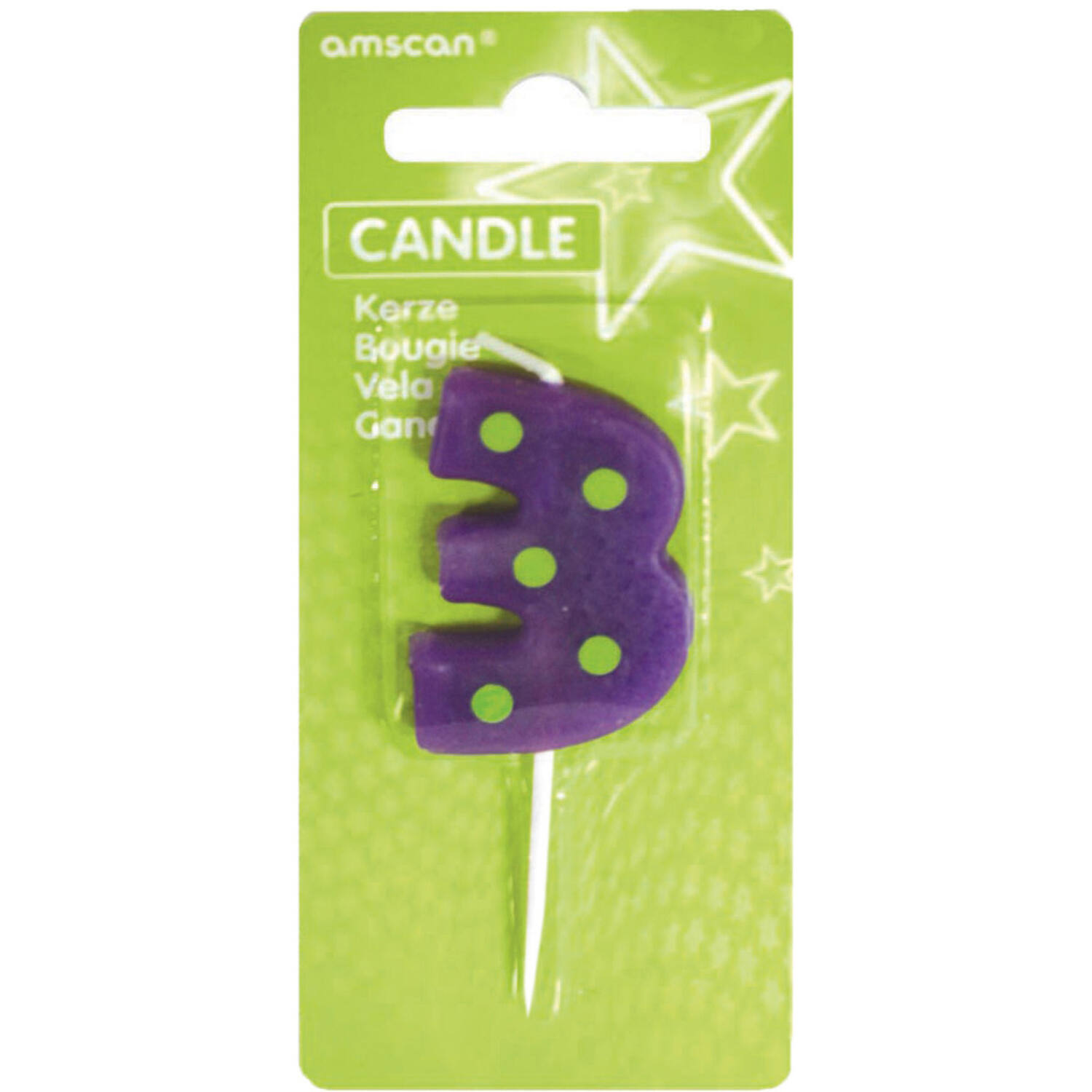 Candle 3 Dots & Stripes Height 7.6 cm