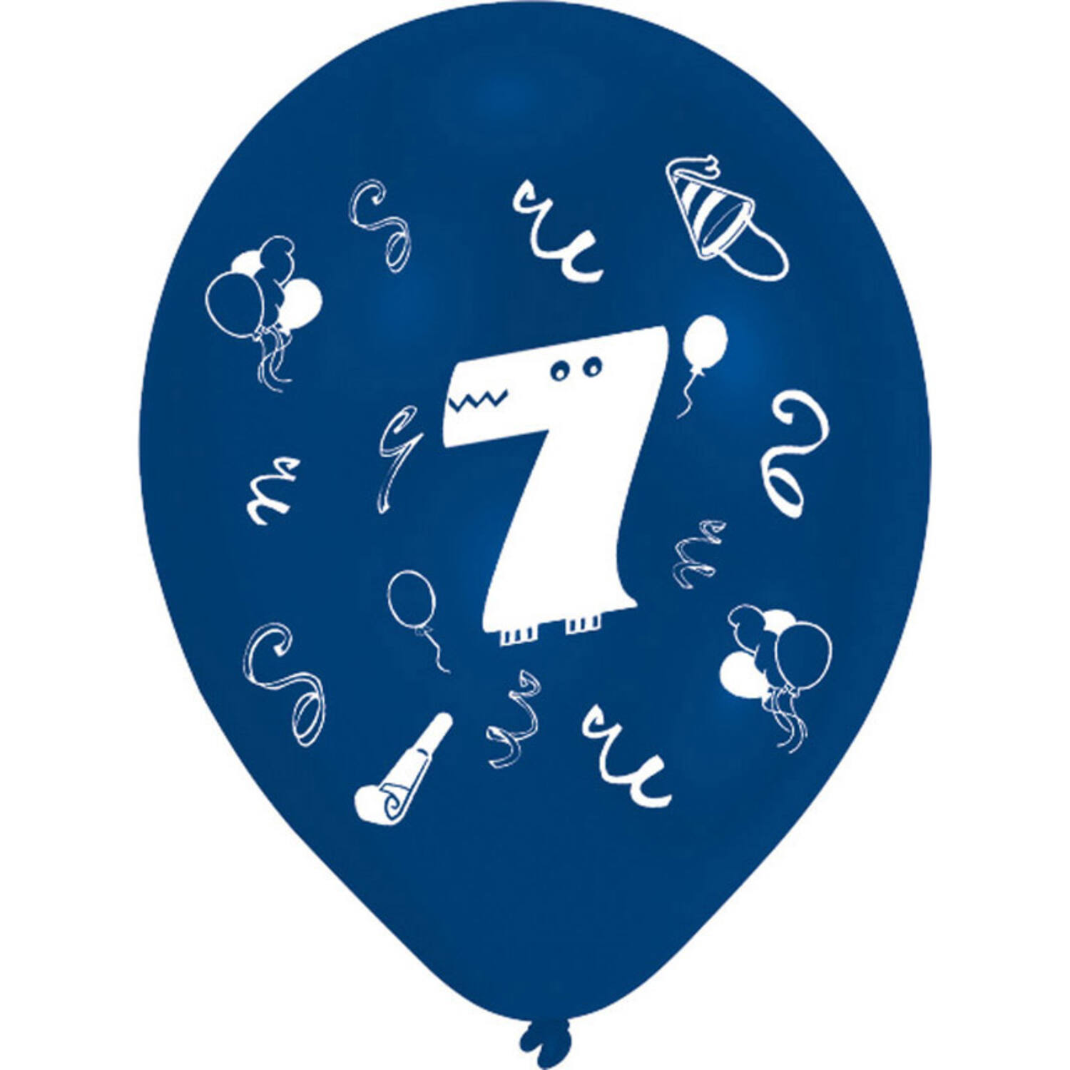 8 Latex Balloons Age 7 2-Sided 25.4 cm / 10"