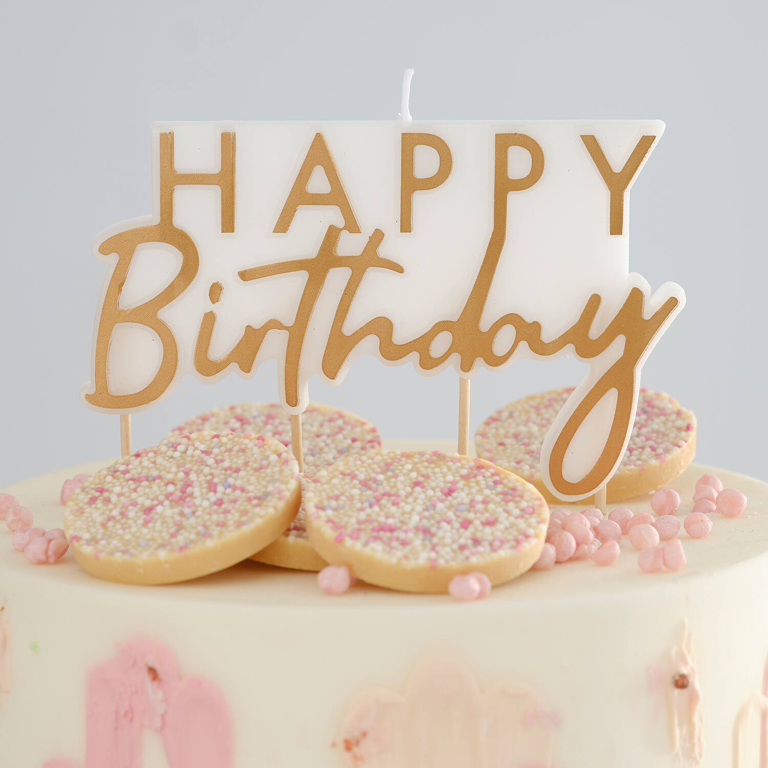 Candle - Scripted Happy Birthday Candle - Foiled