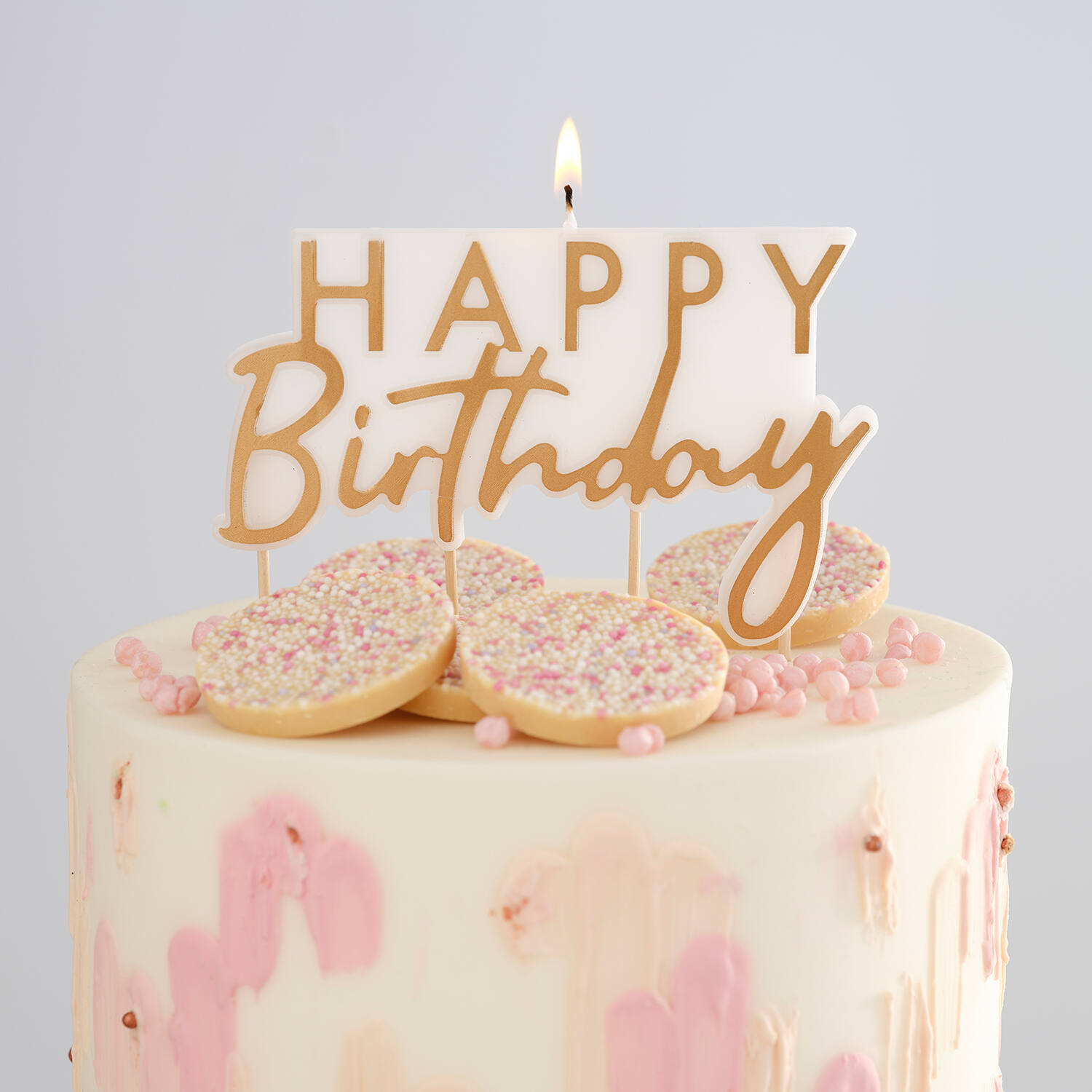 Candle - Scripted Happy Birthday Candle - Foiled