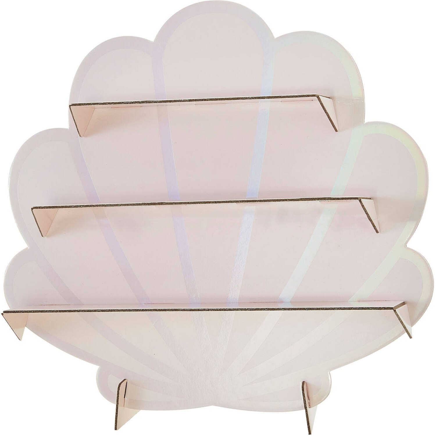 Treat Stand - Shells Shaped Treat Stand - Pink and Iridescen
