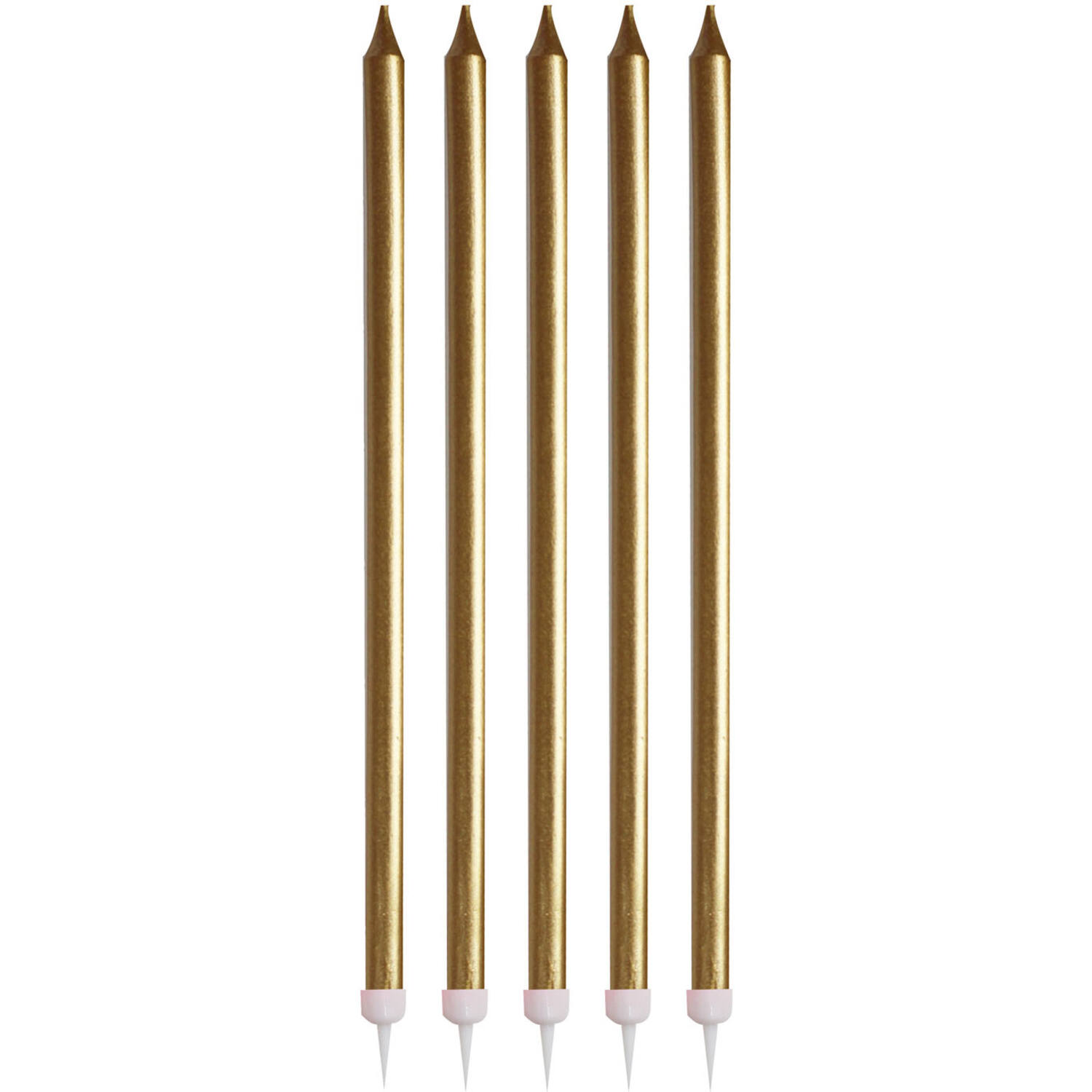 24 Candles with Holders Pick & Mix Gold Wax / Plastic 14 x 0.5 cm