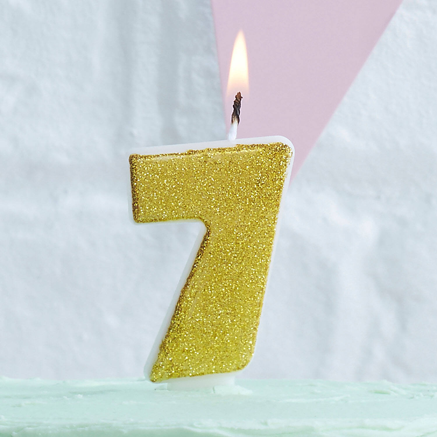 Candle Number 7 - Gold Glitter
