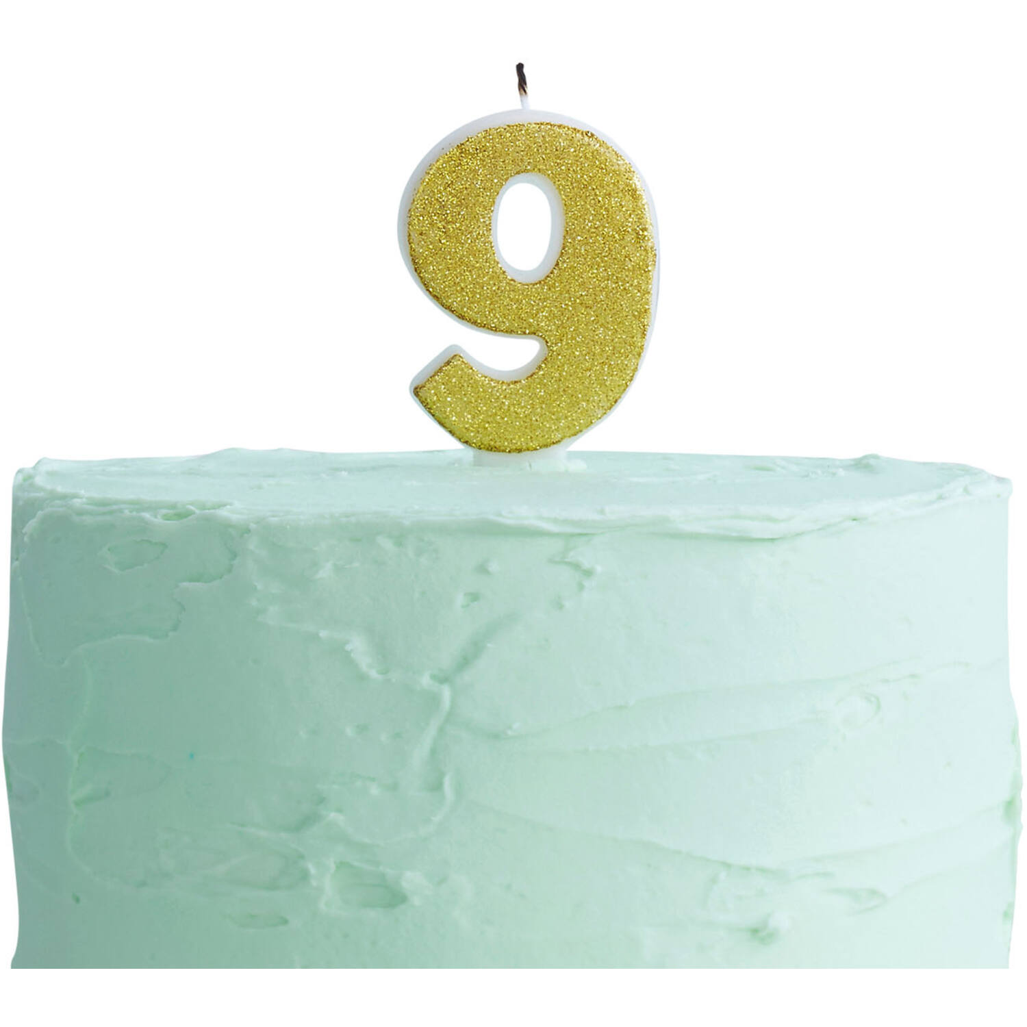 Candle Number 9 - Gold Glitter