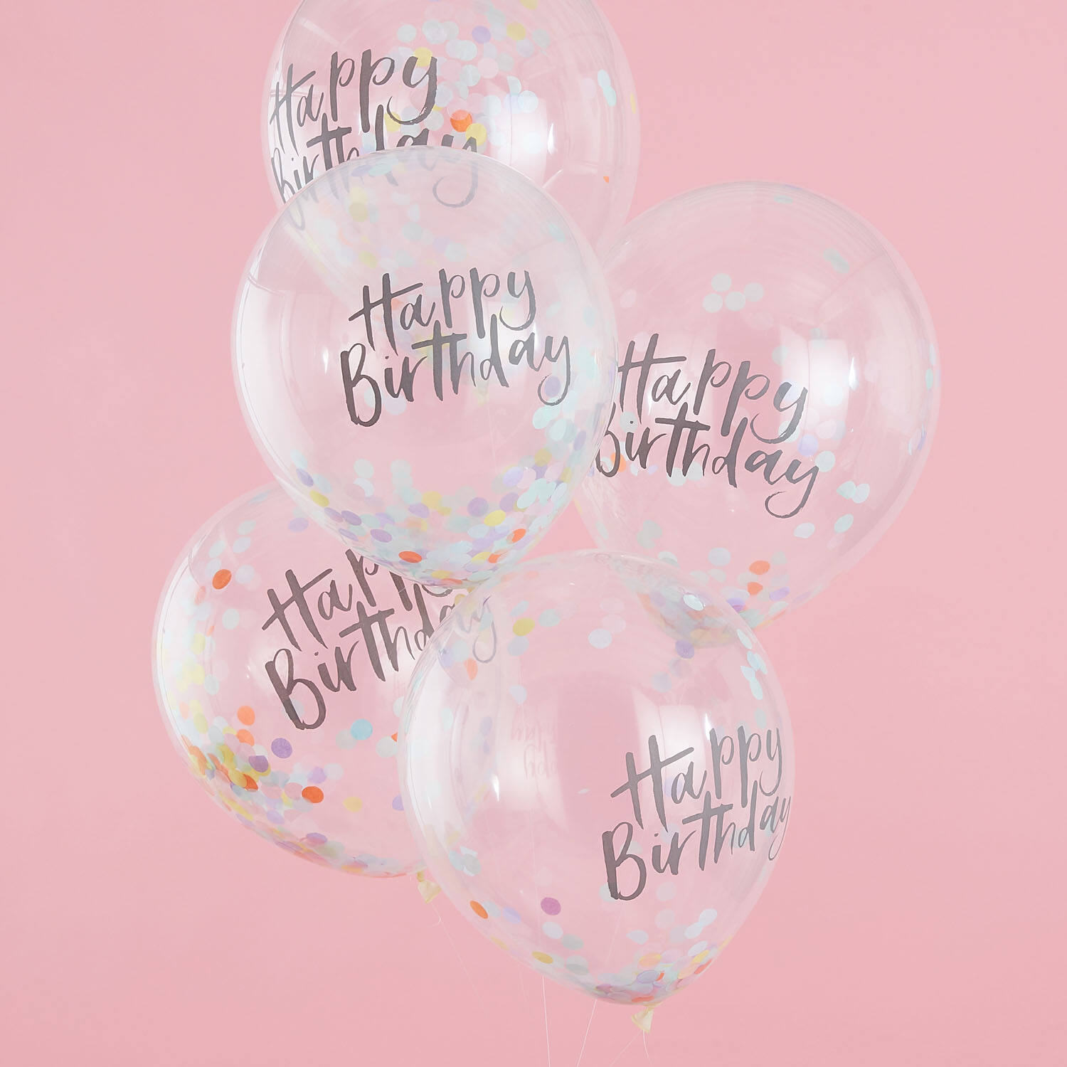 5 Latex Balloons Pastel Party with Confetti Filling Paper 30.5 cm