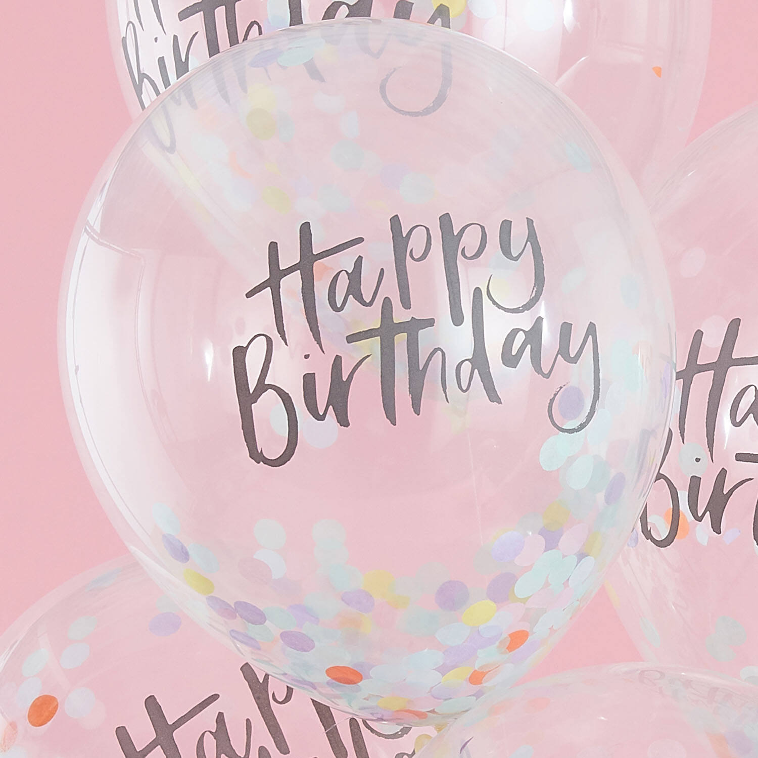 5 Latex Balloons Pastel Party with Confetti Filling Paper 30.5 cm