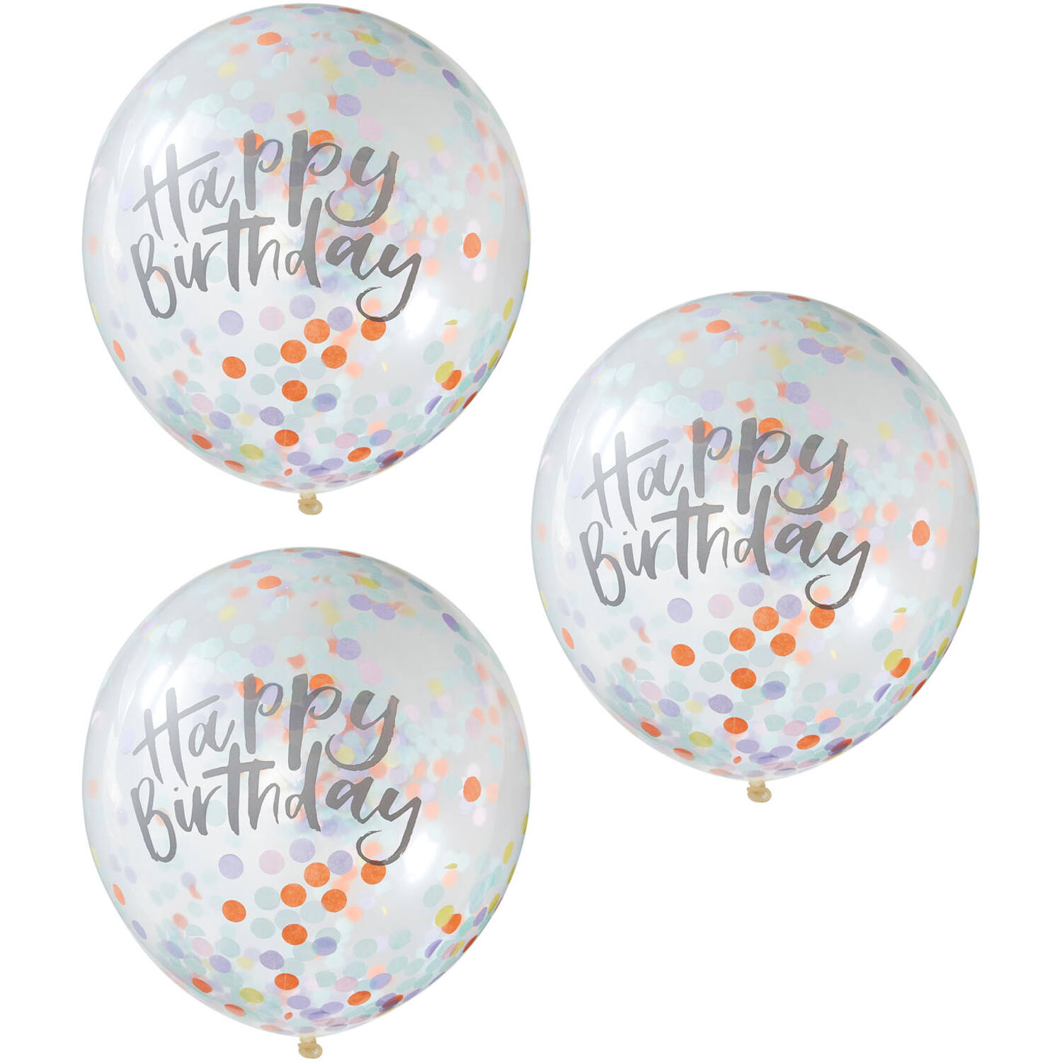 5 Latex Balloons Pastel Party with Confetti Filling Paper 30.5 cm