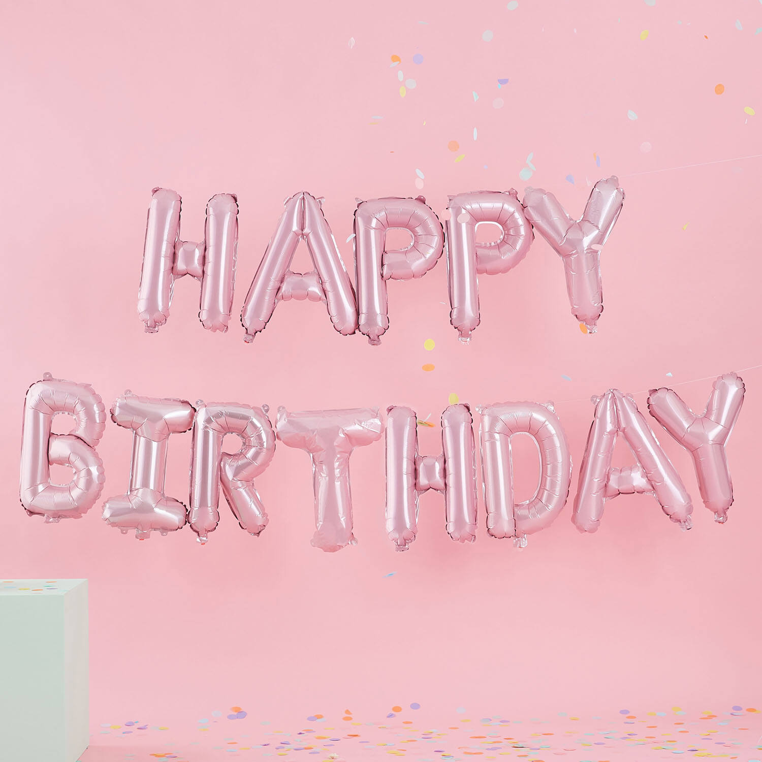 Balloon Garland Pastel Party DIY Happy Birthday Pink Foil 14 Parts Height 40.6 cm