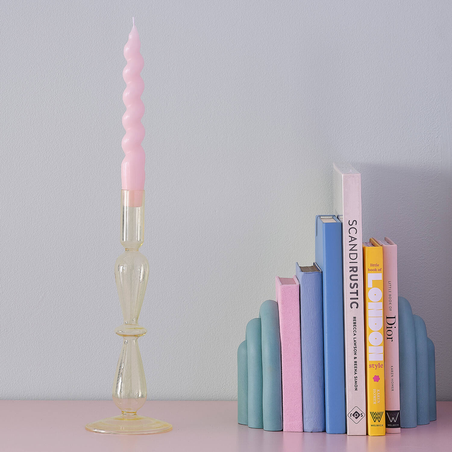 Candle Holder - Tinted Yellow Glass