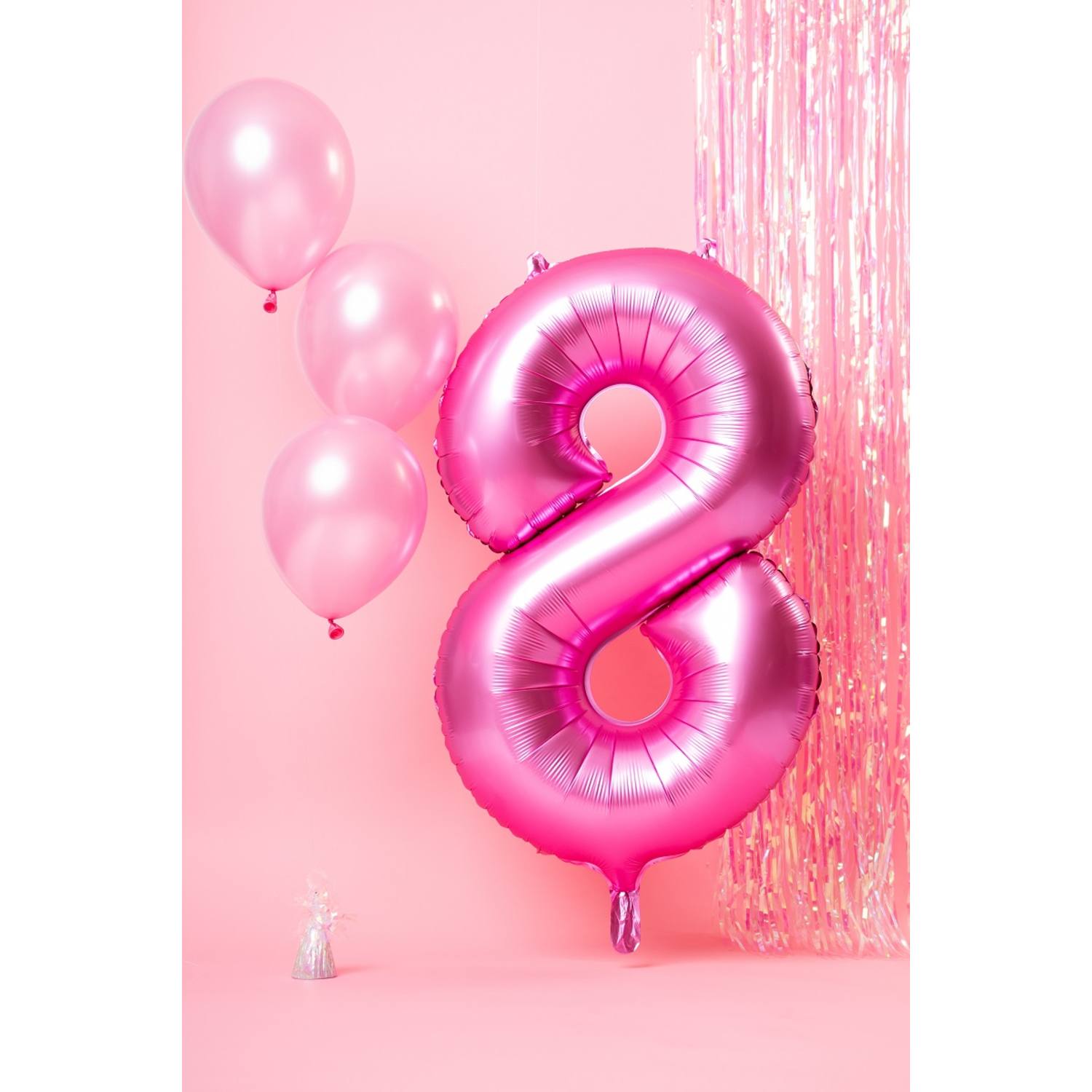 Foil Balloon Number 8 - Pink Metallic Mat - 86 cm