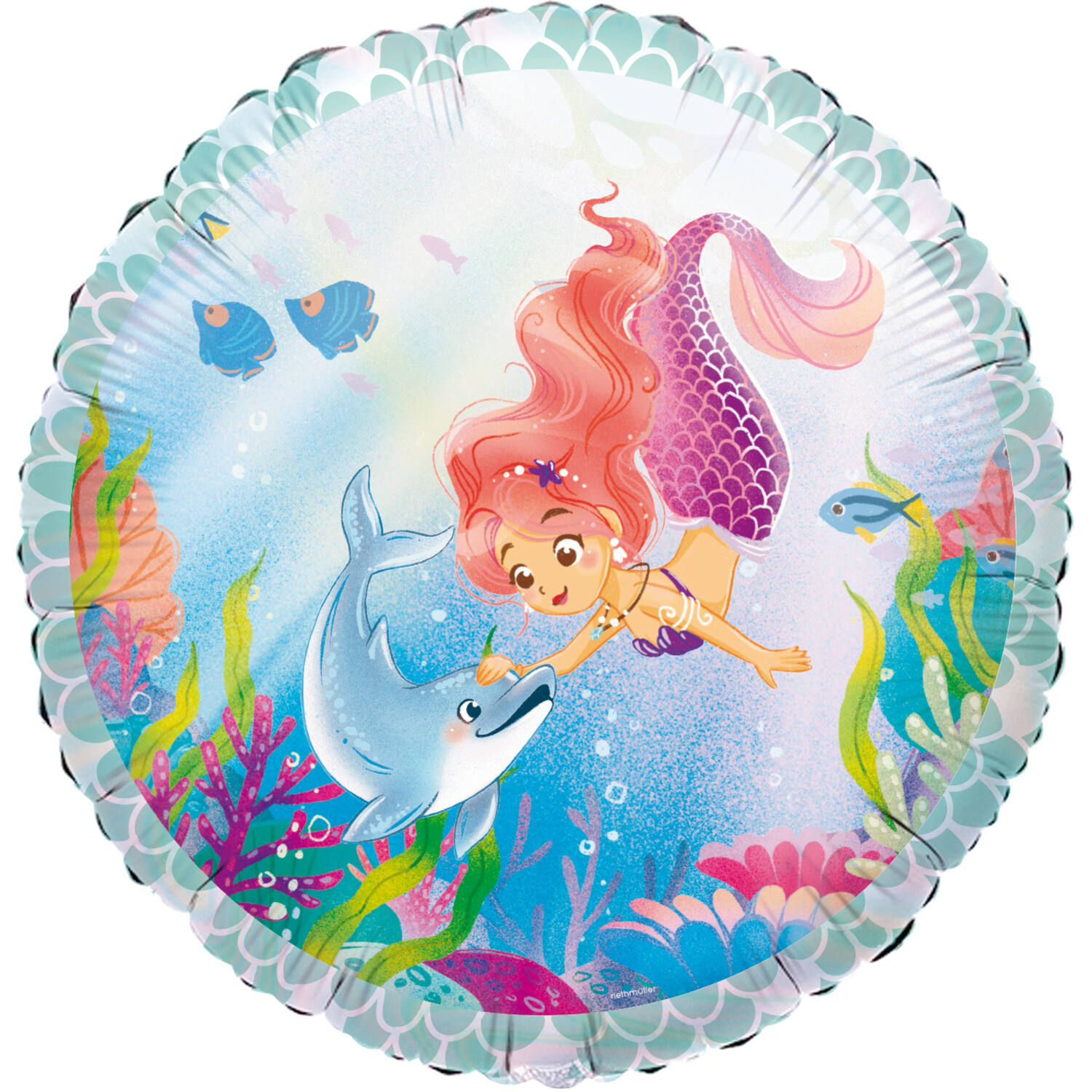 Standard Iridescent Magical Ocean Foil Balloon C40 Packaged 45 cm