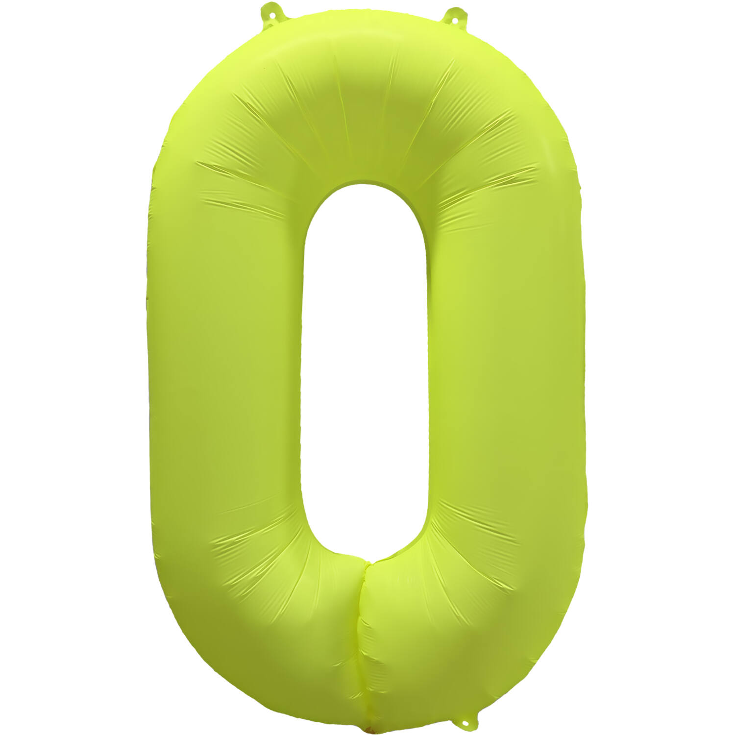 Foil Balloon Number 0 - Neon Yellow - 86 cm
