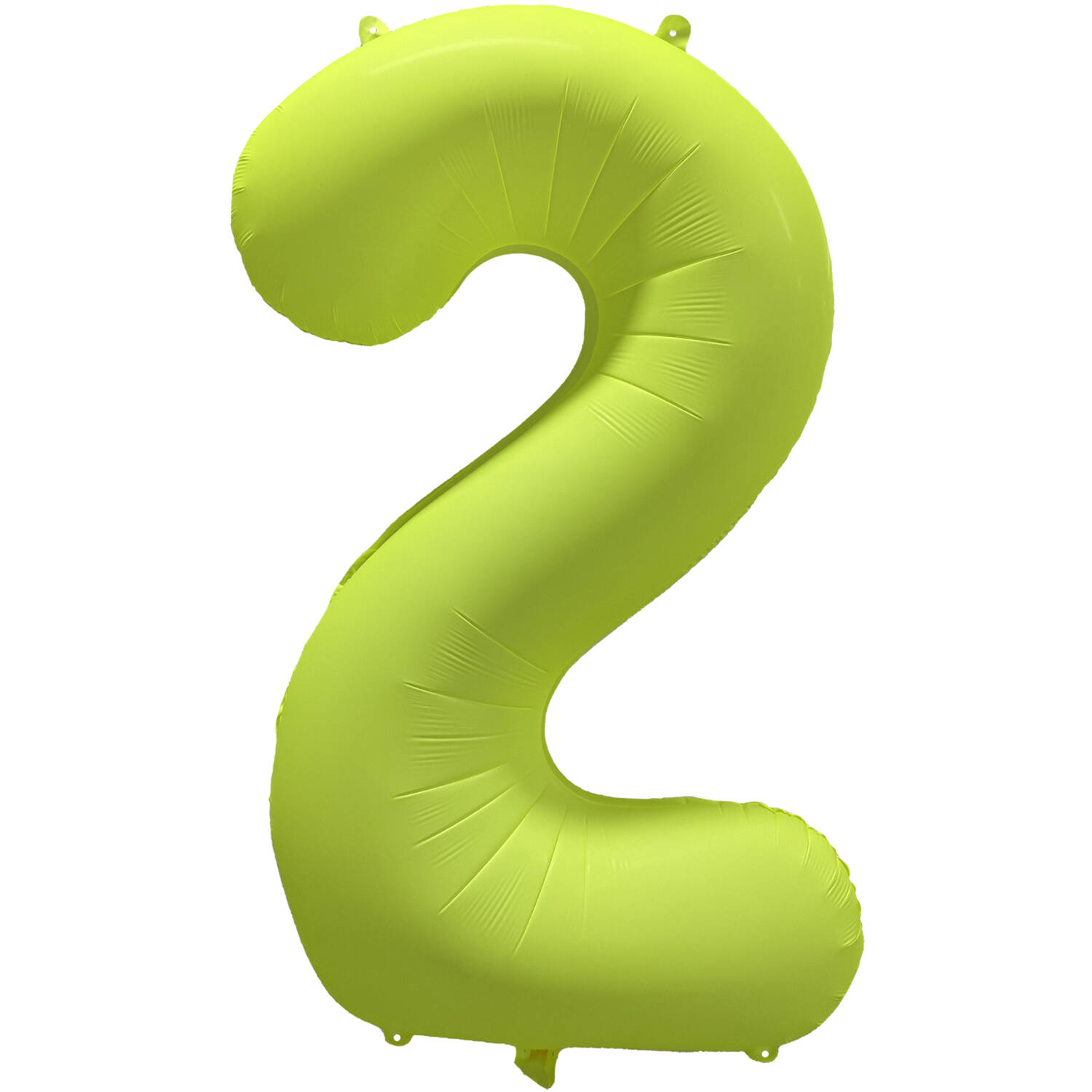 Foil Balloon Number 2 - Neon Yellow - 86 cm