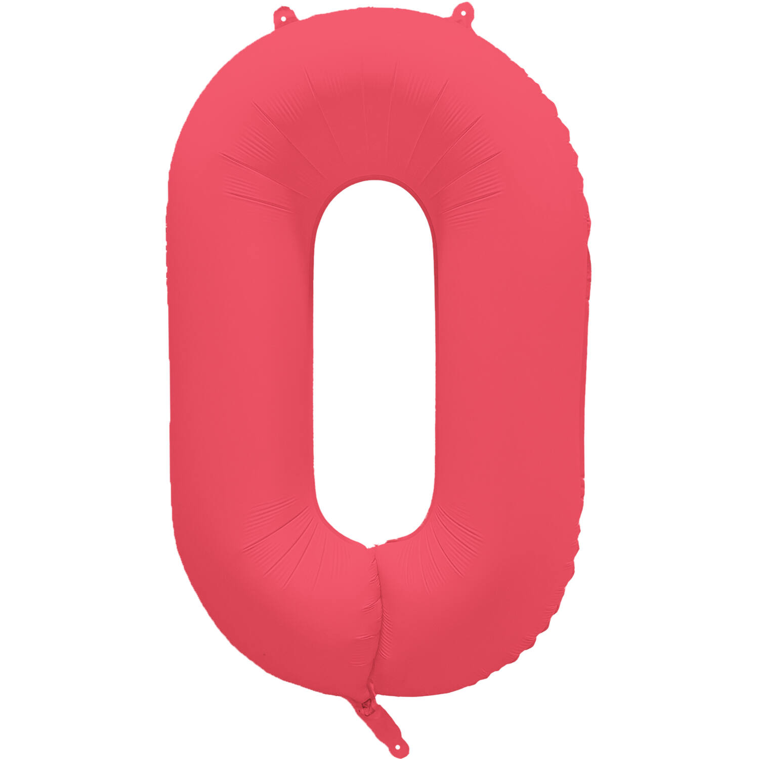 Foil Balloon Number 0 - Neon Red - 86 cm