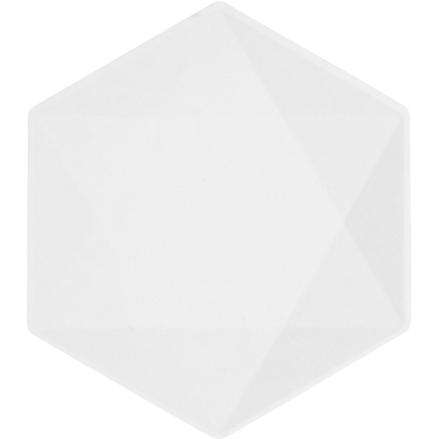 6 Plates Vert Decor Hexagonal White 20.8 x 18.1 cm