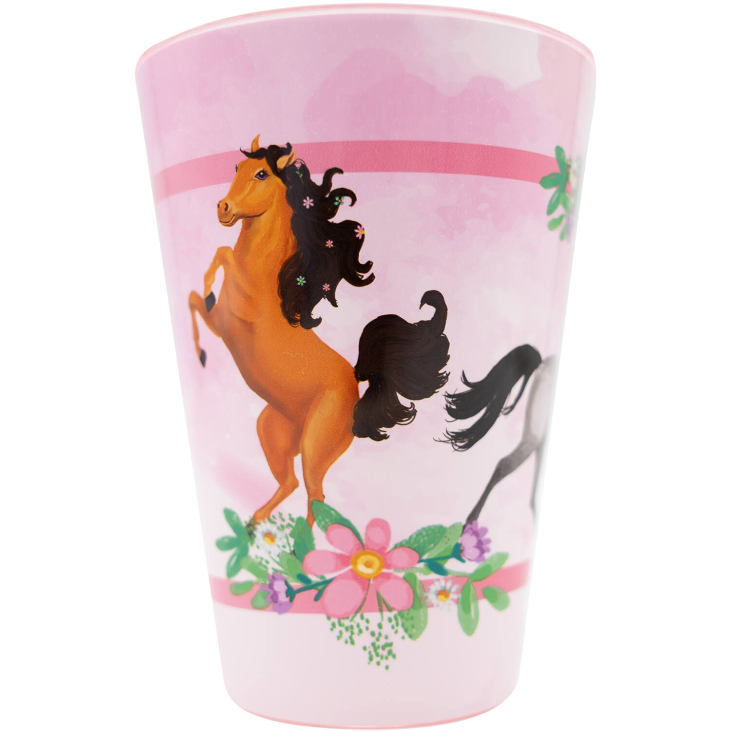 4 Cups Beautiful Horses Plastic Reusable 430 ml