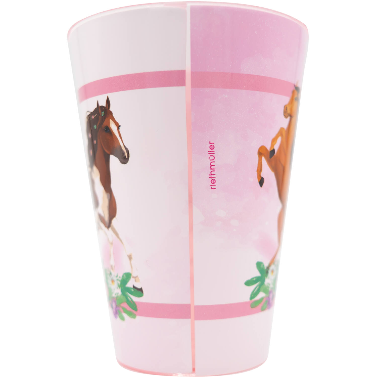4 Cups Beautiful Horses Plastic Reusable 430 ml