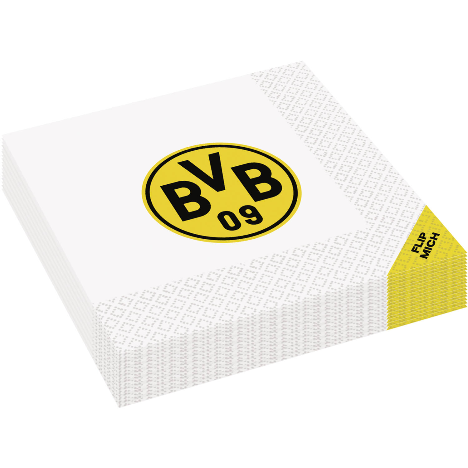 12 Flip Napkins BVB Dortmund Double-Sided Print 33 x 33 cm