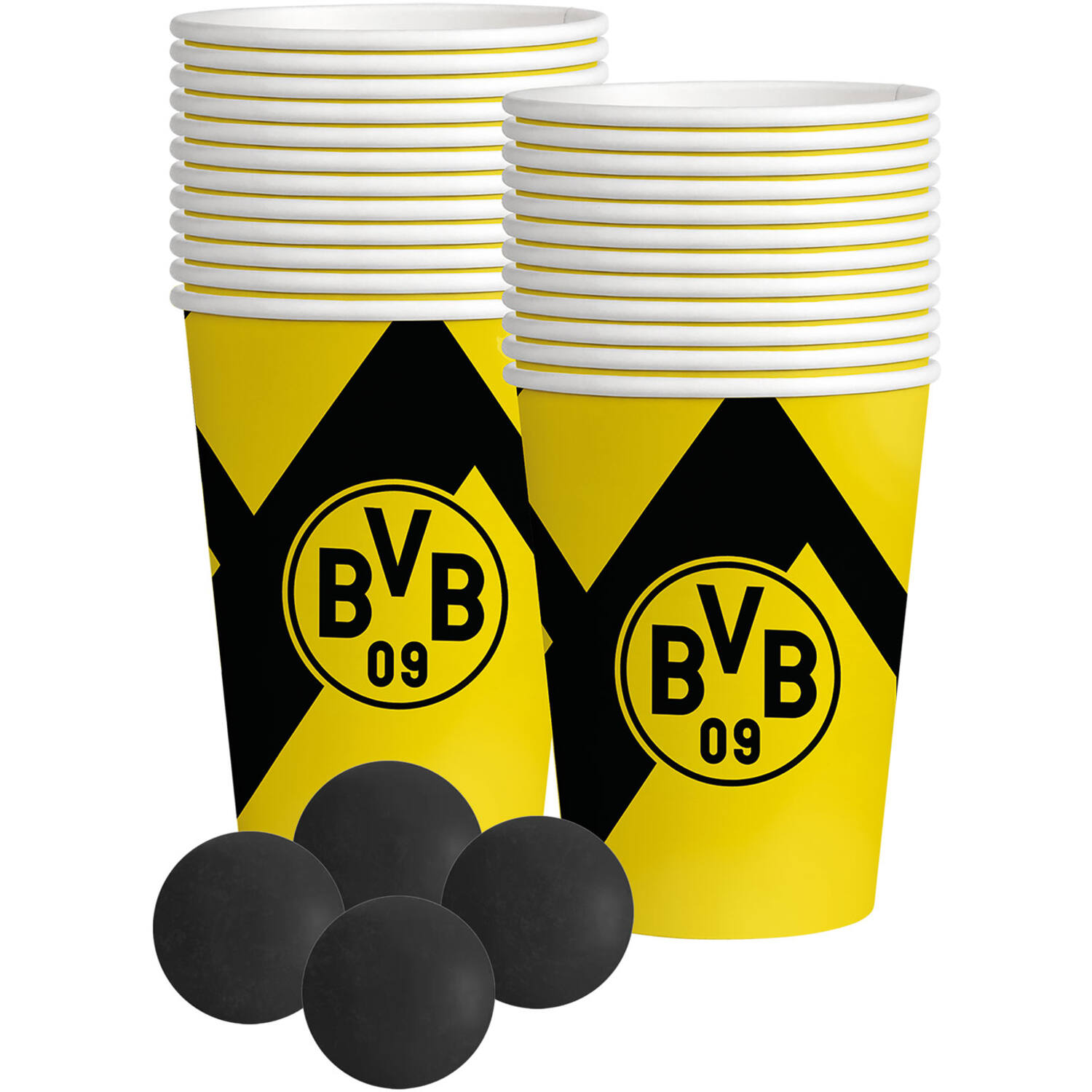 Drinking Game Beer Pong Set BVB Dortmund 28 Pieces