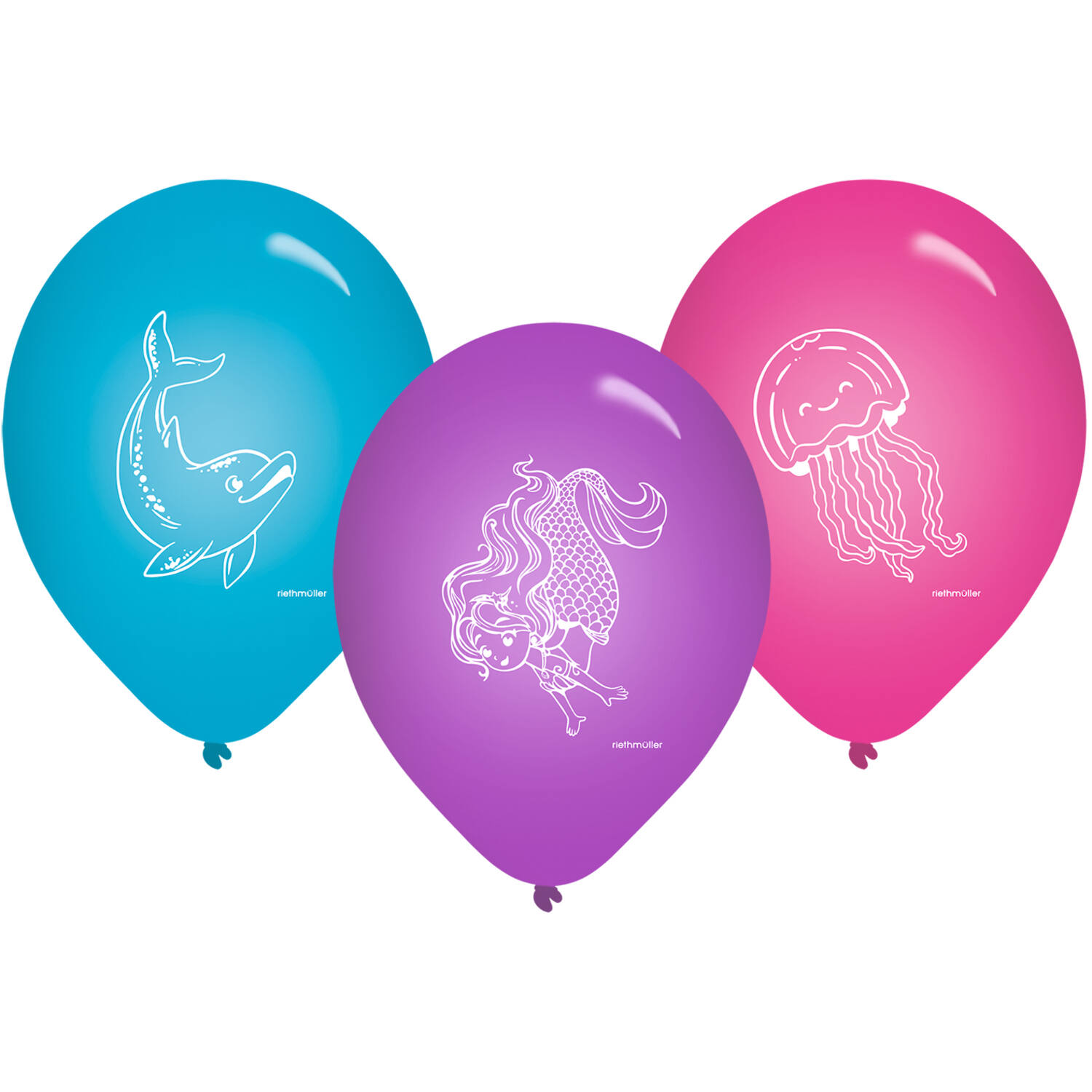 6 Latex Balloons Magical Ocean 22.8 cm / 9"