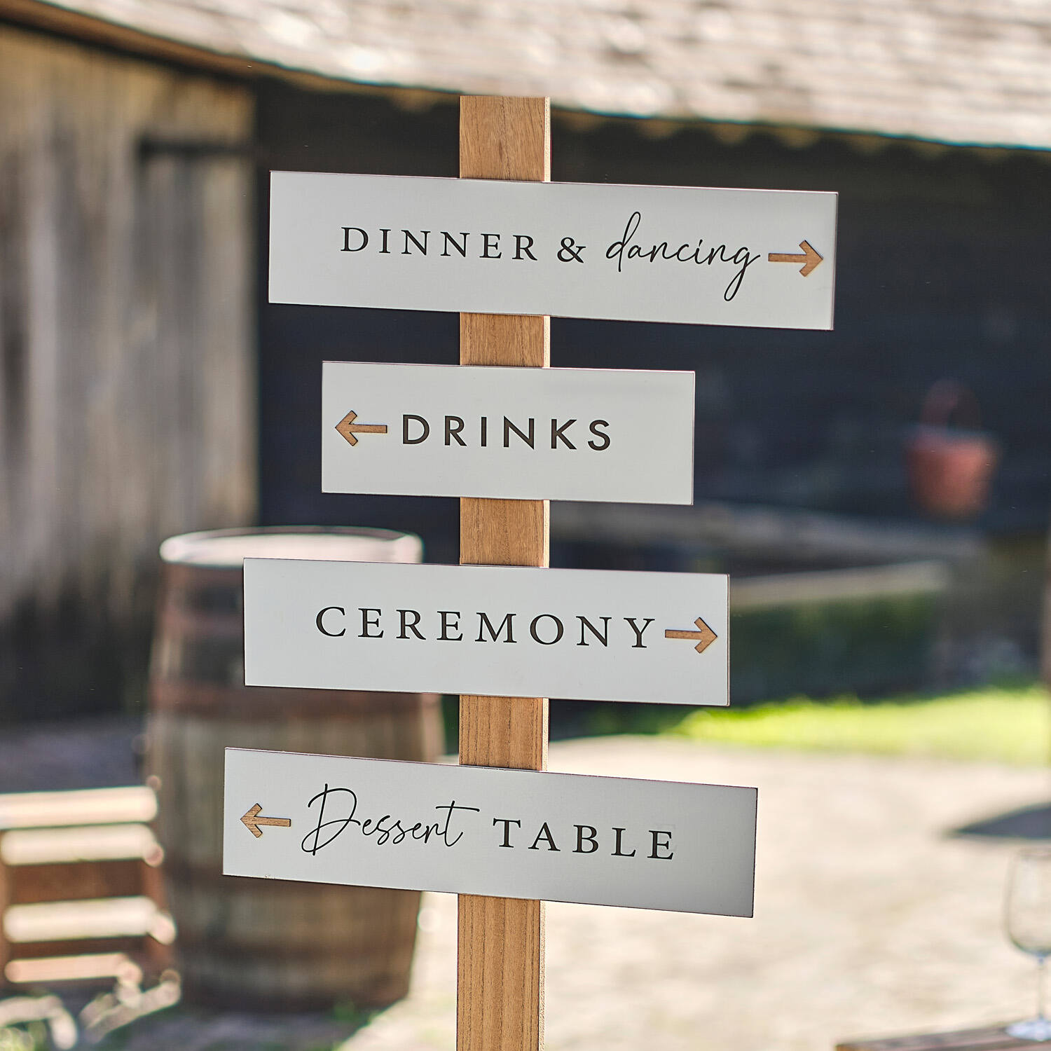 Signs - White Washed Wooden Arrows