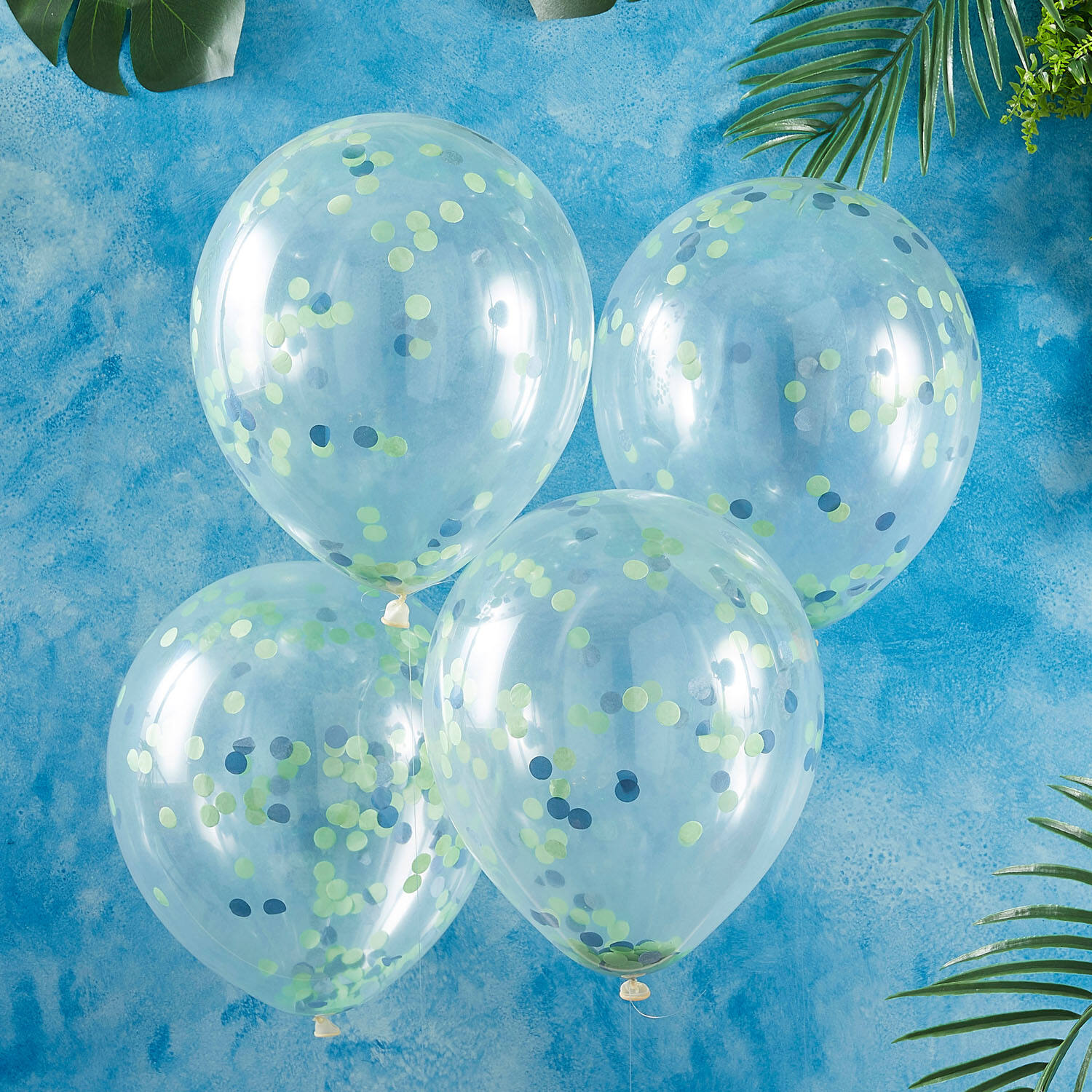Balloons - Blue and Green Confetti Balloons -