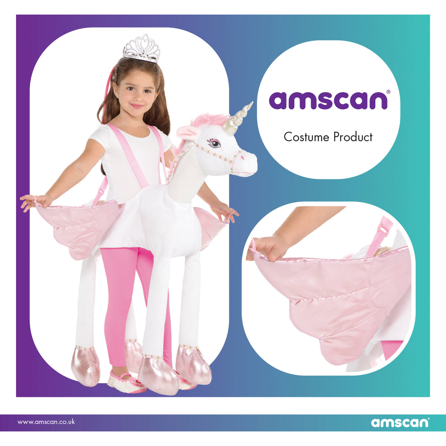 Child Costume Ride On Light & Sound Unicorn One Size